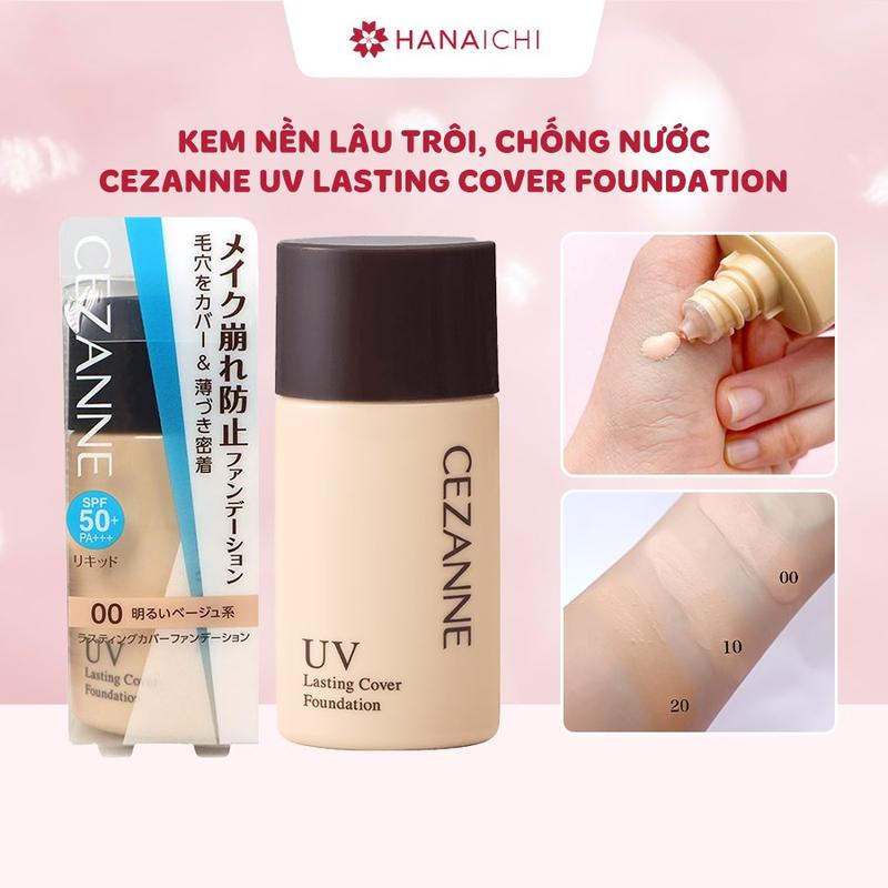 Kem nền lâu trôi, chống nước Cezanne UV Lasting Cover Foundation 27g SPF50+ PA+++ Nội địa Nhật