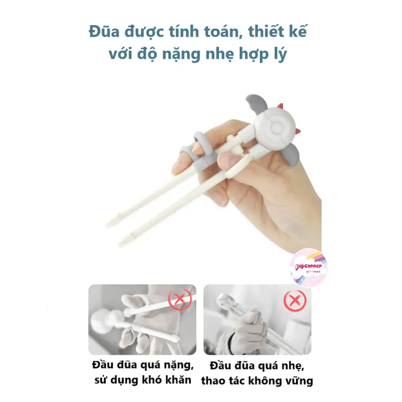 Đũa tập ăn cho bé cao cấp xỏ ngón chất liệu ABS an toàn 4