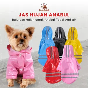Rumah Anabul Baju Jas Hujan Anjing Kucing Dog Cat Raincoat Waterproof Anti Air -  Jas hujan Dewasa/Kitten untuk Hewan Peliharaan