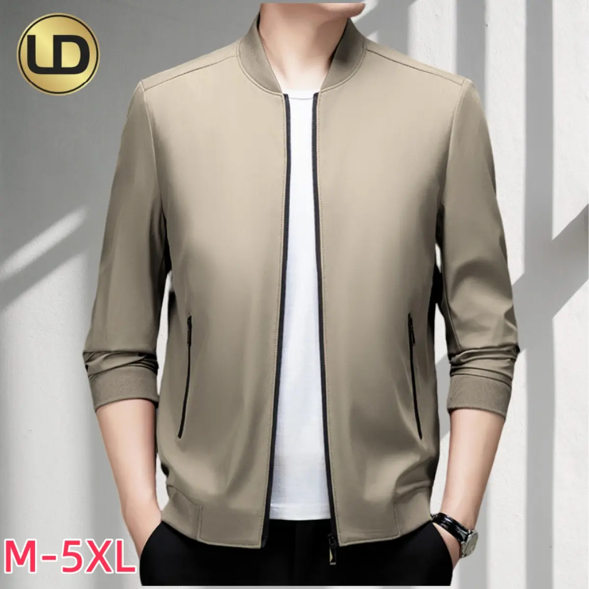 Jaket Lelaki, Windbreaker Kalis Air, Jaket Motosikal, Jaket Penunggang Bomber Berkualiti Baik, Kolar, Gaya Kasual, Saiz Besar M-6XL jaket  korporat zip  jacket jaket  megat  high  council