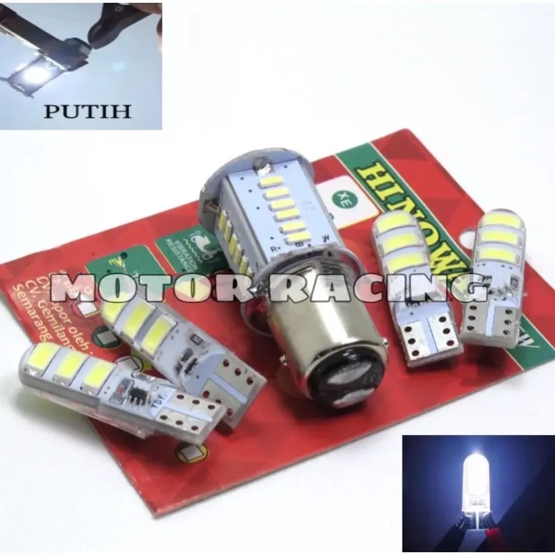 PAKET COMBO LAMPU STOP REM LED MOTOR 30 MATA + 4 PCS SEIN SEN JELLY KEDIP FLASH T10 UNIVERSAL LAMPU SENJA VARIO DLl 1