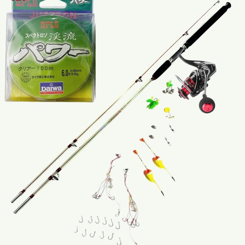 Combo Bộ Cần Câu 2 Khúc Đặc Trong Siêu Bạo Lựa , Máy Câu Kim Loại Deukio Fs Đủ Các Sz Đẻ Lựa Tặng Kèm Cước Và Phụ Kiện Bắt Cá Fishing Đi Câu Cá Fish Tay Quay Chông Trơn