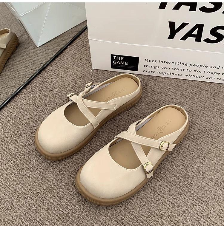Product Introduction of Half Slippers Women Summer Outdoor Comfortable Flat Shoes College Style Mules Sandals 24