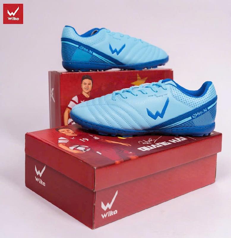 [KÈM QUÀ] Giày Đá Bóng,  Đá Banh, Bóng Đá Wika Quang Hải Qh19 Neo CHÍNH HÃNG - Full box - Unisex Nam Nữ Trẻ Em - Chất liệu da Microfiber cao cấp - Đế khâu full toàn bộ cao su cao cấp- Sport Giày Thể Thao