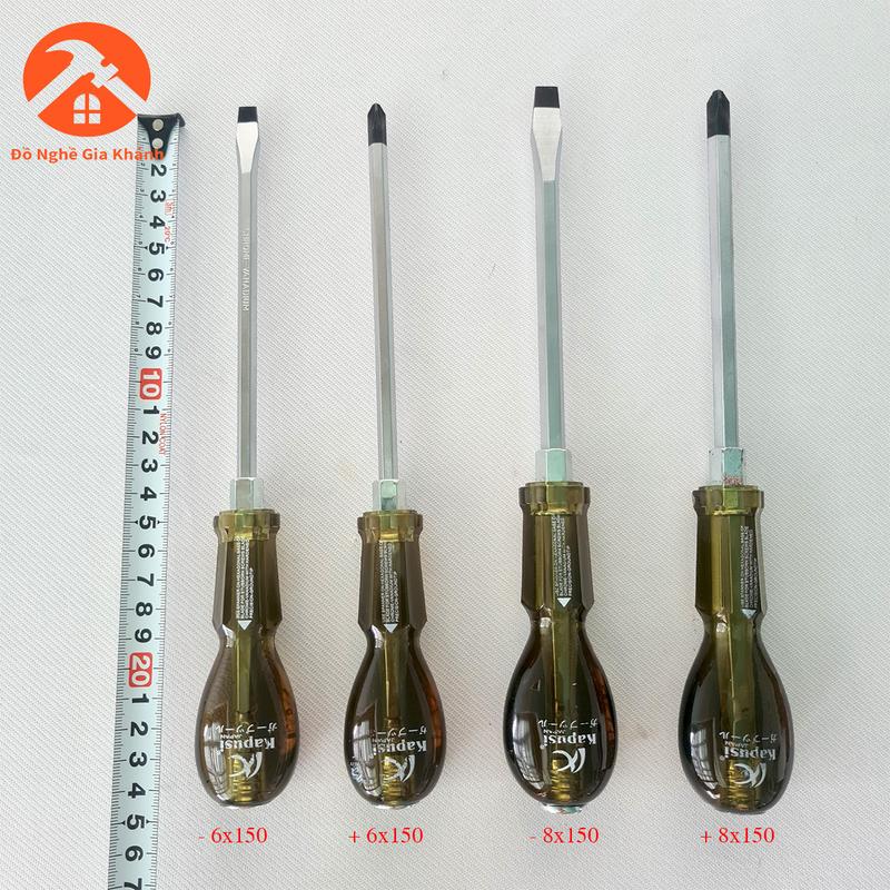 Combo 4 cây tua vít đóng kapusi, 2 cây tua vít đóng đẹp, 2 cây tua vít đóng bake, 6mm,8mm dài 150mm