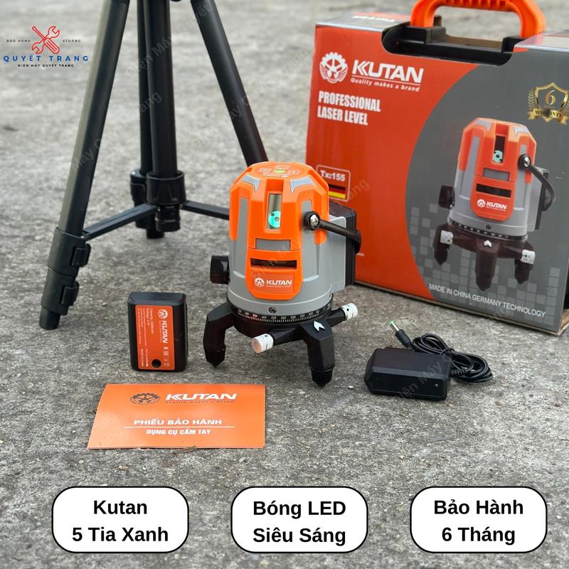  Máy Cân Bằng Cốt Nền Lazer 5 Tia Xanh Kutan TX 155 Bóng Led Siêu Sáng Bảo Hành 6 Tháng 
