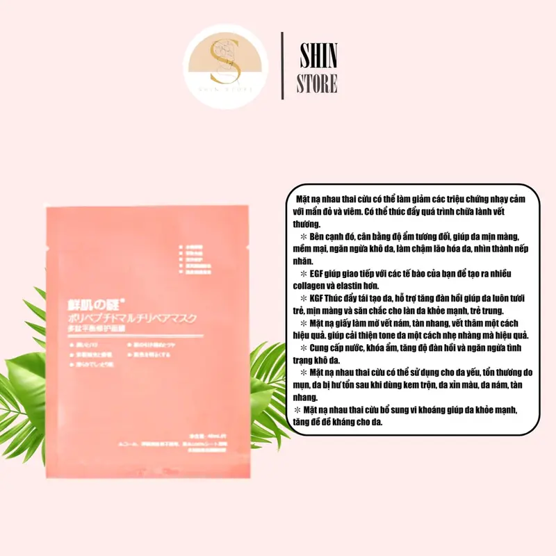 Mặt nạ nhau thai cừu nhật mask giấy rwine dưỡng da dưỡng ẩm 40ml - Shin Shop 1