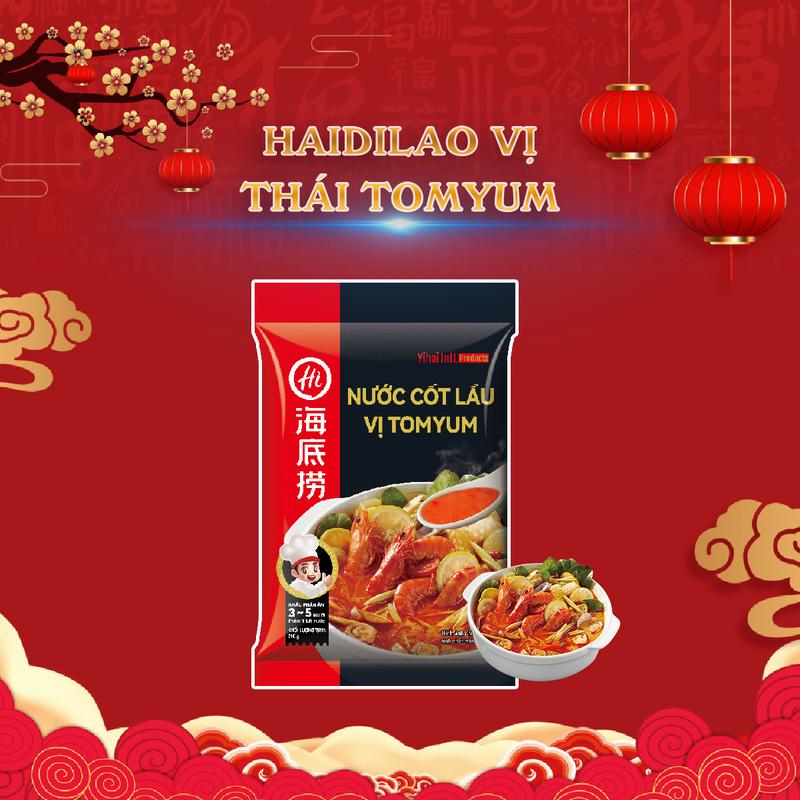 Cốt lẩu Haidilao vị thái tomyum 220g Gia Vị Cay dễ chế biến, có sẵn