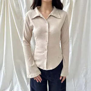 IRIS TOP | Atasan Knit Wanita Korean Top Baju Knit Wanita Lengan Panjang Basic Long Sleeve