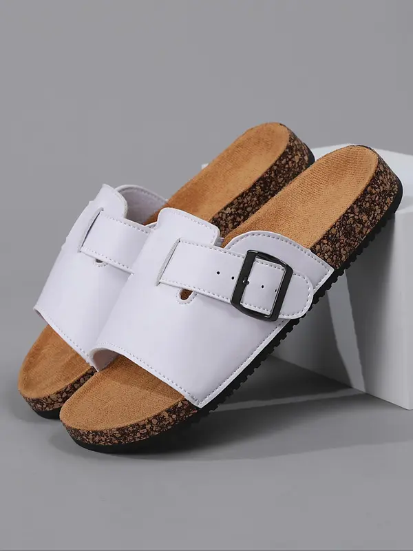Men's Vintage Cork Design Slide Sandals, Casual Comfortable Breathable Non-slip Slippers for Summer, Fashionable Shoes for Indoor & Outdoor Wear, Boy 1