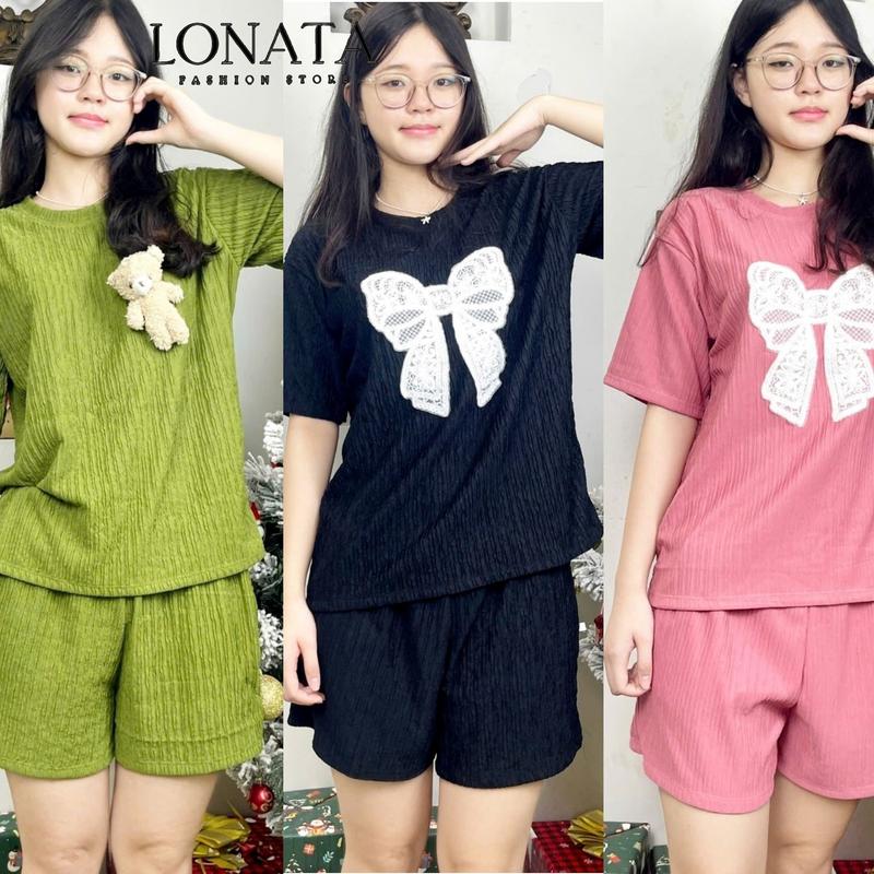 Set Đồ Bộ Nữ Mặc Nhà Thun Xốp Nhật, Mềm Mại, Thoáng Mát, Thấm Hút Mồ Hôi - Set Đồ Bộ Đùi Nữ Mặc Nhà Bigsize Áo Women Top 1