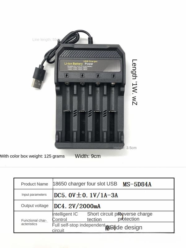 Product Introduction of 18650 Charger Usb Four Slot Lithium Battery Smart Charger 3.7v Battery Four Charge Fast Charge 17