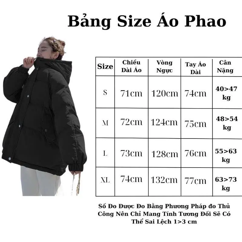 Áo Phao Béo 4 màu có mũ , HÀNG SIÊU SALE  Áo Khoác Đại Hàn Dày Dặn Cho Nam Nữ Hàng QCCC- TD001 8