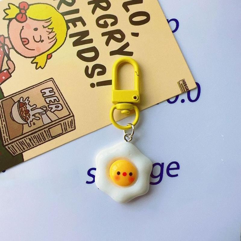 Product Introduction of Car Accessories Poached Egg/Cheese Cute Keychain Resin Handbag Decoration Bag Pendant Girlfriends Gift Cartoon Hanging Ornament 13