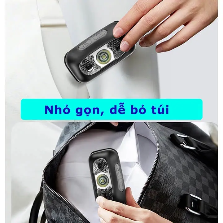 Đèn Pin LED đội đầu cảm biến bằng tay chống nước kèm sạc USB Phụ Kiện 2