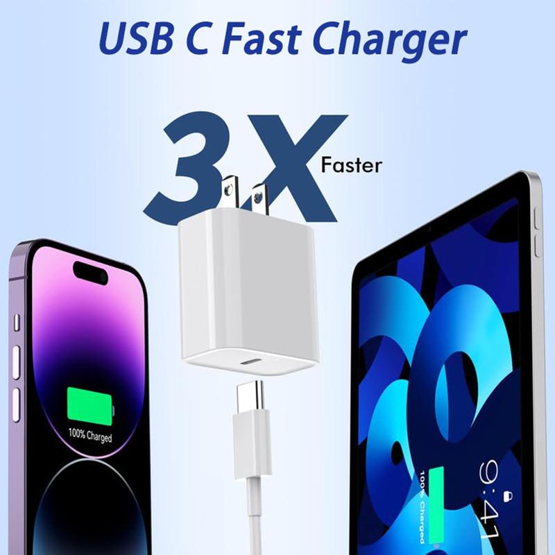 iPad Fast Charger,iPad Pro Charger,iPad Charger Fast Charging USB C Wall Chargers Block Plug Type C 6FT USB C to C Charging Cable Cord for iPad Pro 13/12.9/11 inch,iPad Air 5/4,iPad Mini 6/7th,iPad 10 8