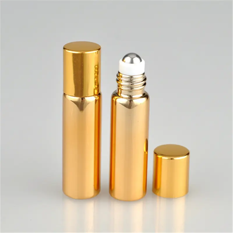 Chai Con Lăn Kim Loại, Thiết Kế Thanh Lịch, Có Thể Nạp Lại, 5ml, Thích Hợp Cho Tinh Dầu, Chăm Sóc Da Và Nước Hoa, Ứng Dụng Dầu Gội Đầu, Được Làm Bằng Thủy Tinh, Con Lăn 2