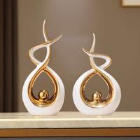 Gambar Vinnatsu Ornament Dekorasi Pajangan Keramik Aesthetic Lemari Hias Living Room Home Decor  Luxury Style Potongan / Ruang Tamu / Lemari TV / Pintu Masuk / Rak Bo Gu / Dekoratif / Kerajinan - Emas putih, Pendek-17x6x27 dari FluffyHQ Kab. Tangerang 4 Tokopedia