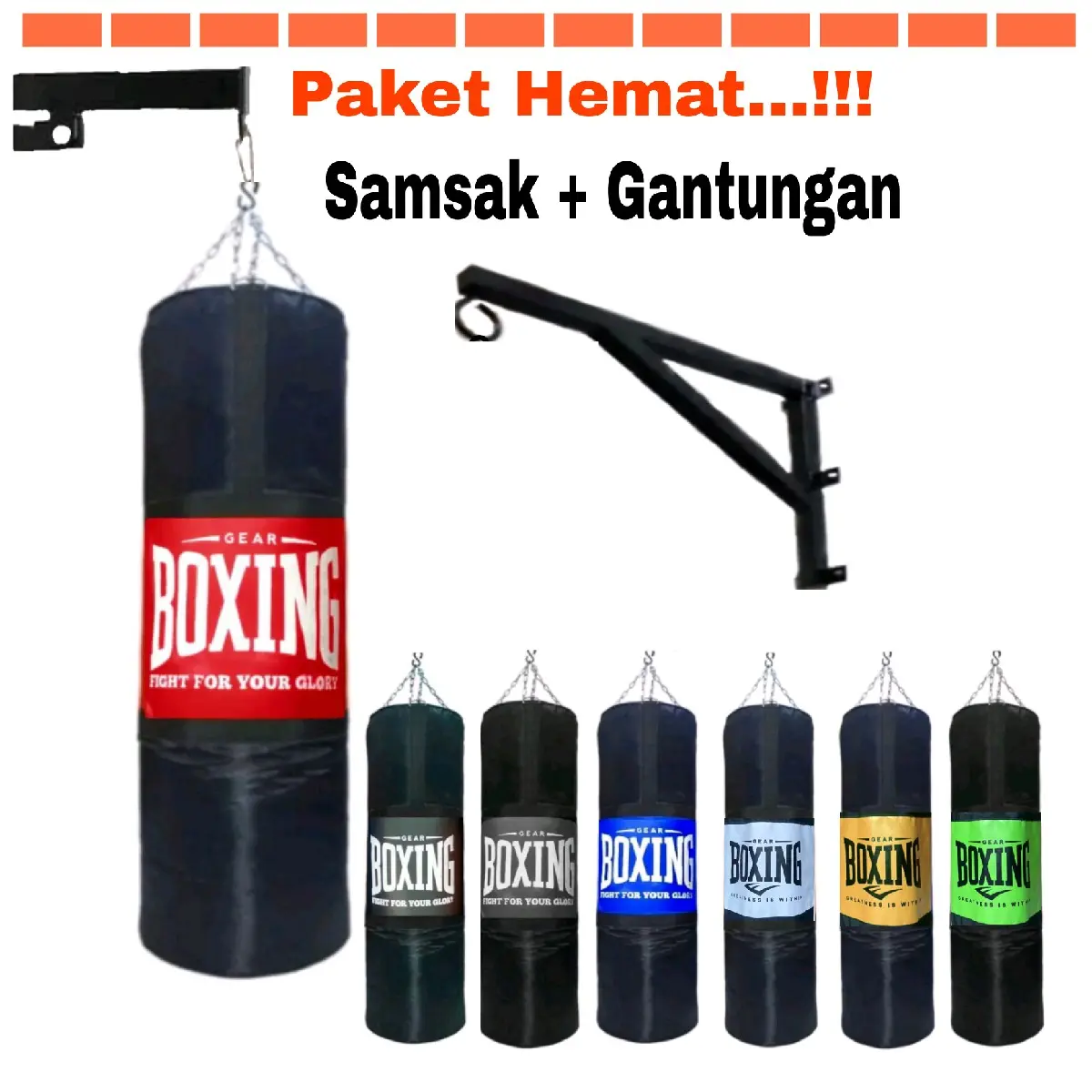 SAMSAK Beladiri Tinju MMA Muaythai Plus + Bracket Samsak Boxing Original murah Berkualitas Abu
