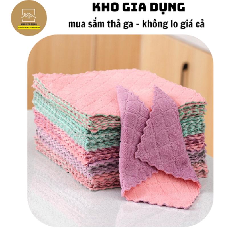 Set 10 Khăn Lau To Đa Năng Làm Sạch Bếp Chén Dĩa Bàn Ghế Thấm Nước Và Chống Dính Dầu Mỡ Tốt 2057