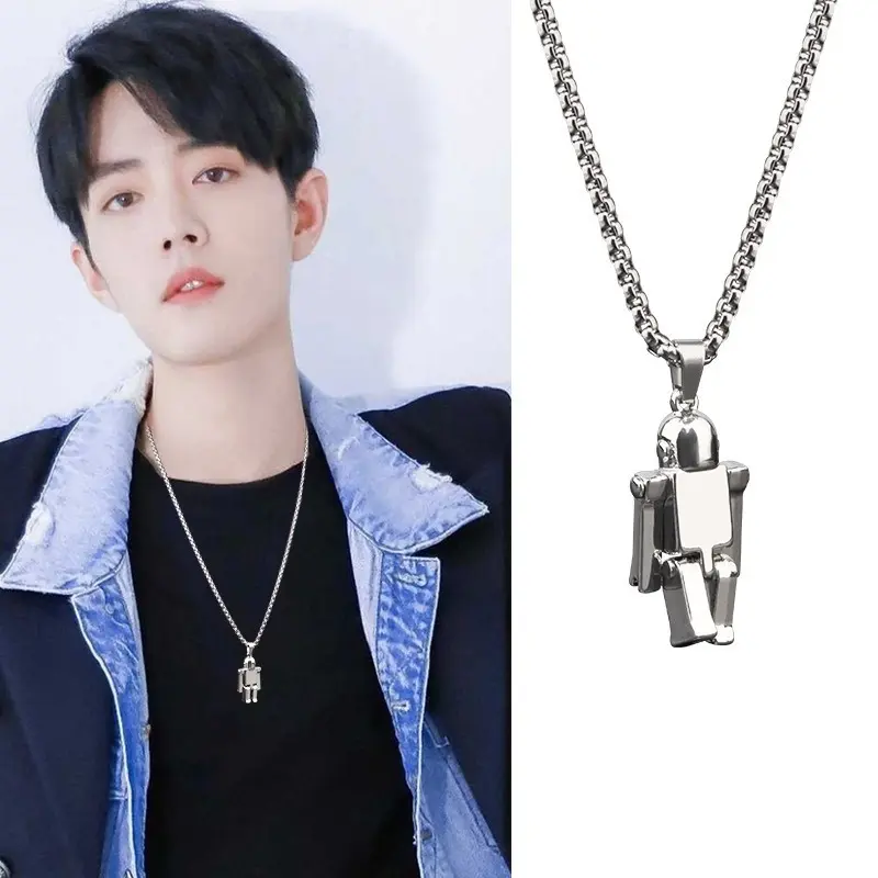 Vòng Cổ Robot, Phong Cách Người Nổi Tiếng, Dành Cho Nam Và Nữ, Mặt Dây Chuyền Hip-Hop Hợp Xu hướng Thời Trang Cá Tính, Người Nổi Tiếng Trên Internet, Phụ Kiện Bạt Lò Xo Móc Khoá Women