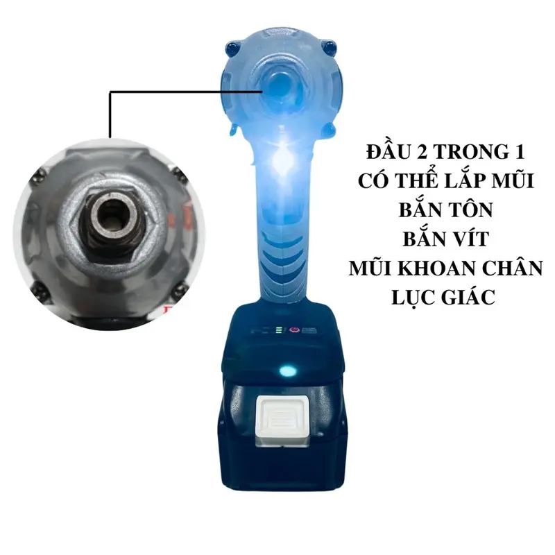 Máy siết bulong hitachi 199v động cơ không chổi than , lõi đồng 100% chân pin phổ thông ( BẢO HÀNH 6 THÁNG ) 2