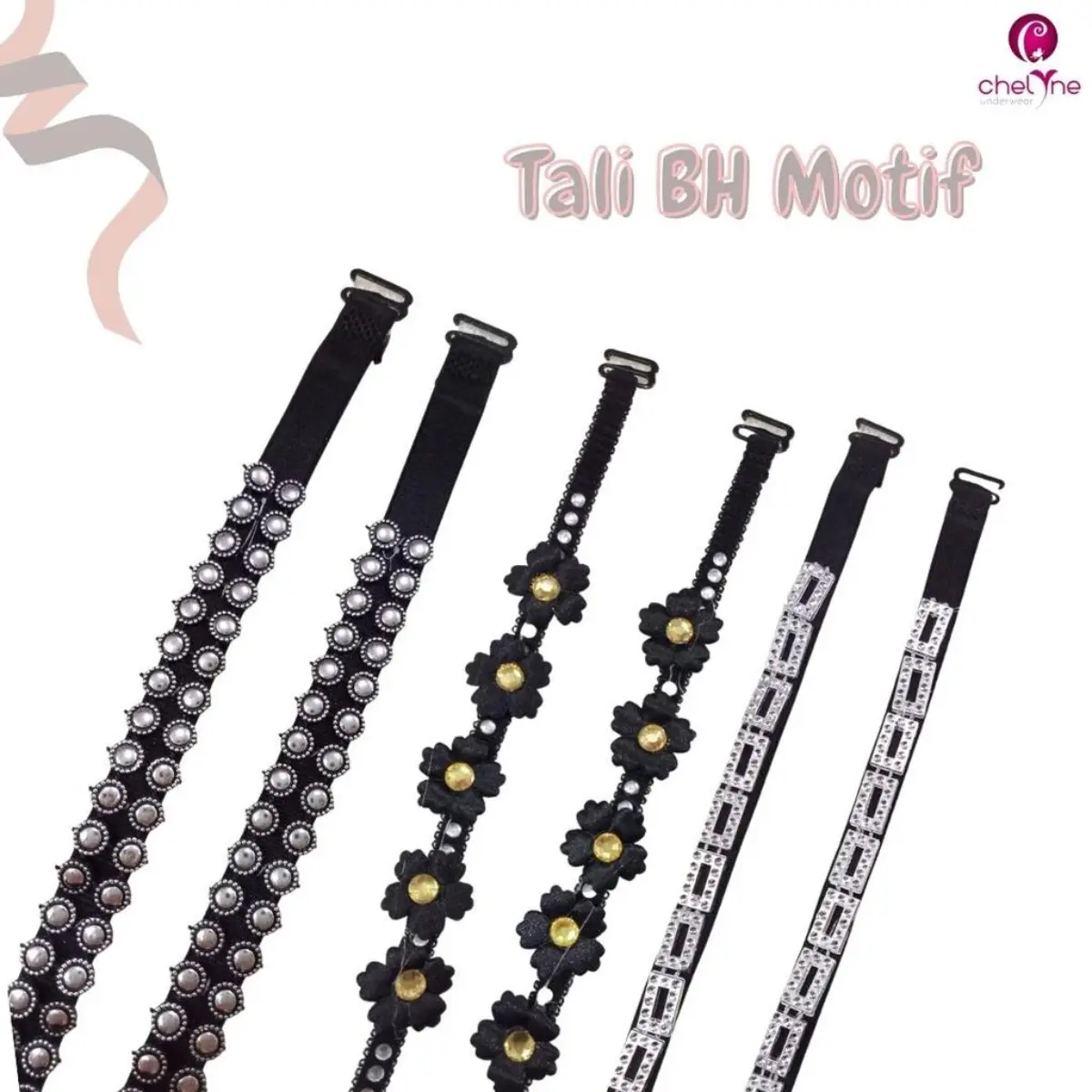 Chelyne Tali BH Fashion Kain - Motek / Motif Pita / Garis-Garis / Kotak-Kotak Bra