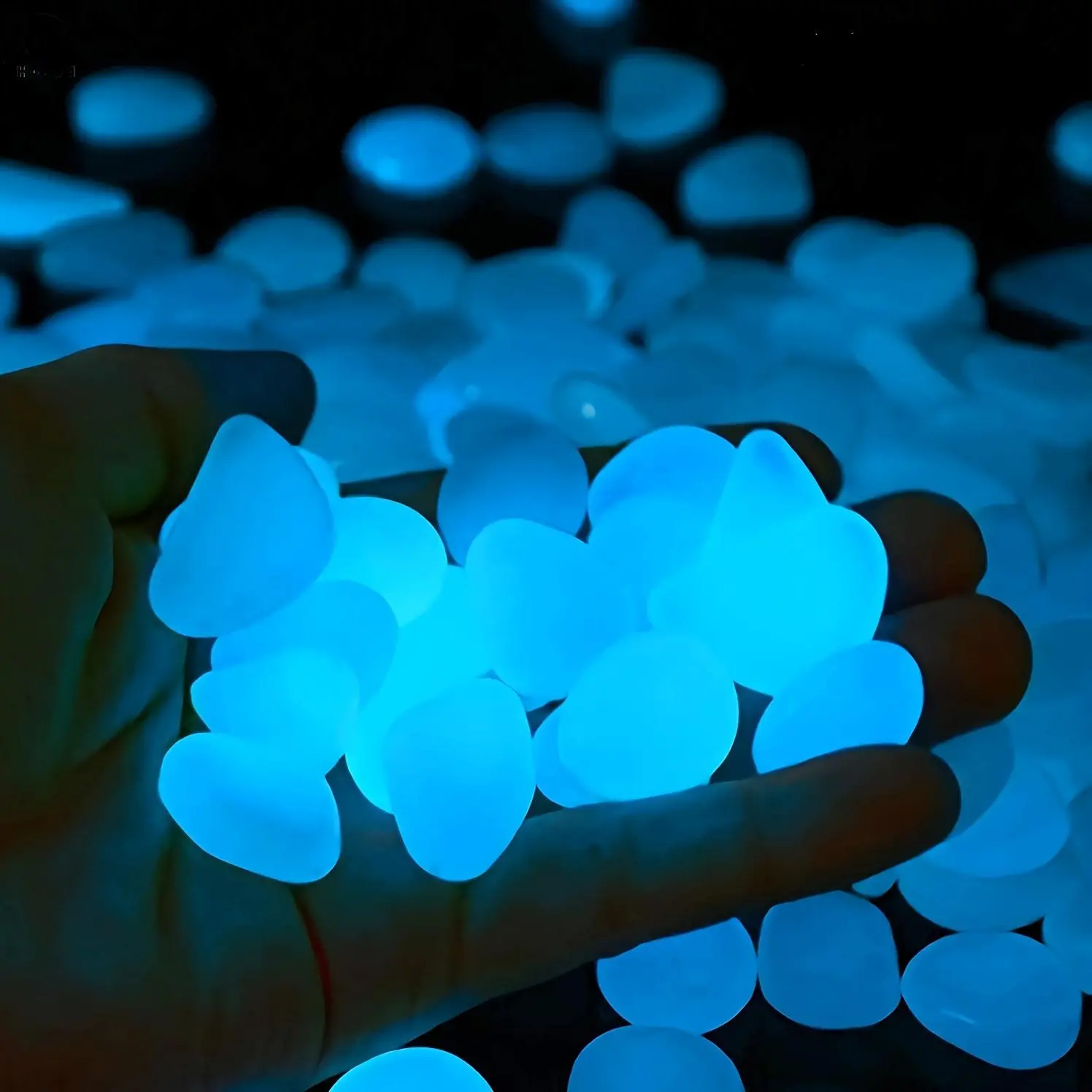 Glow in The Dark Pebbles, 100pcs/set Luminous Stone, Decorative Rock for Garden Lawn Yard, Fish Tank, Path, Wedding Decoration