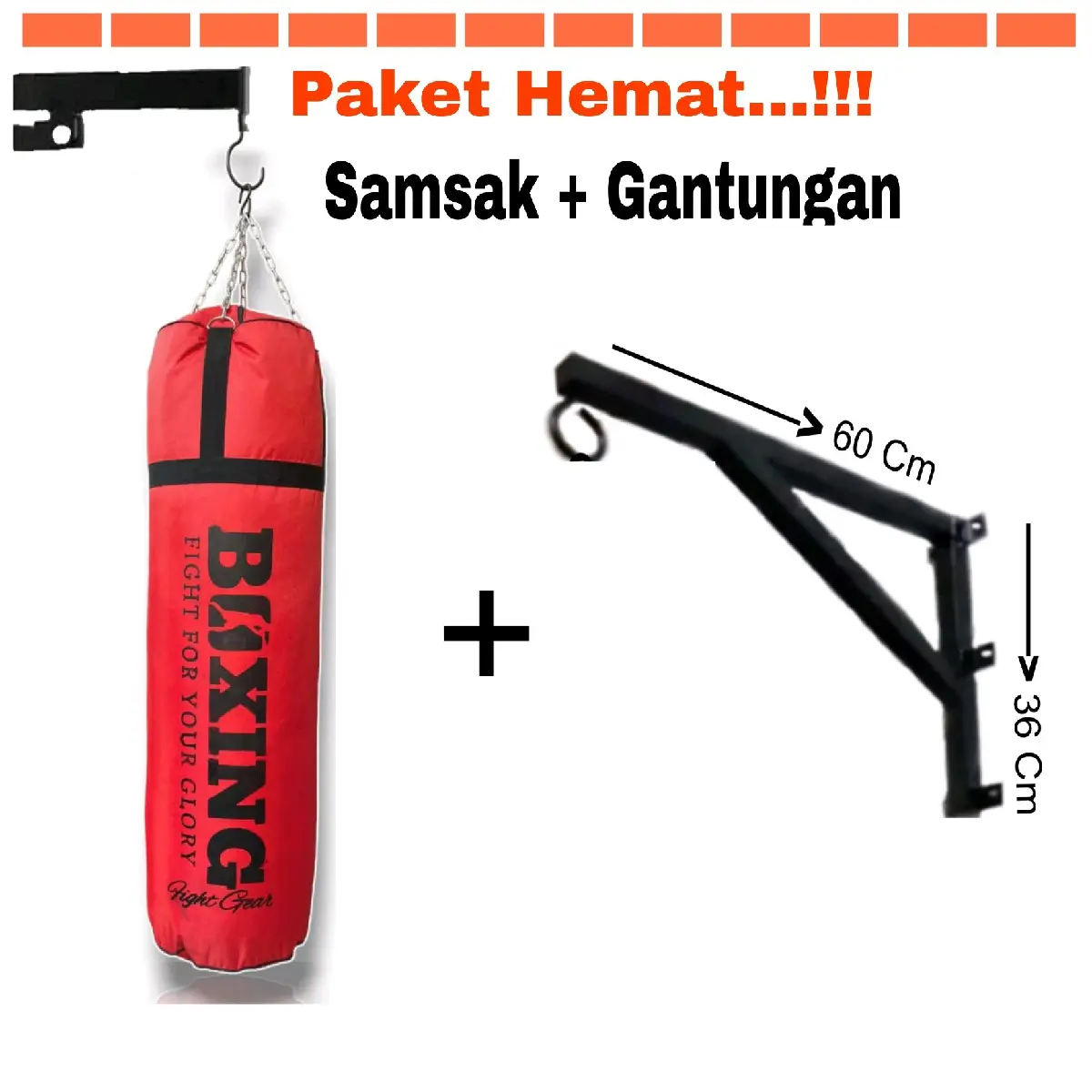 Samsak Tinju Beladiri Muaythai MMA - Tanpa Isi + Plus Bracket Samsak Boxing Original taekwondo