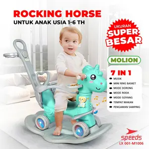 Mainan Kuda Kudaan Rocking Horse 3in1 Ride On Deer Mainan Toys Anak Jungkat Jungkit Mutifungsi LX001-M1006