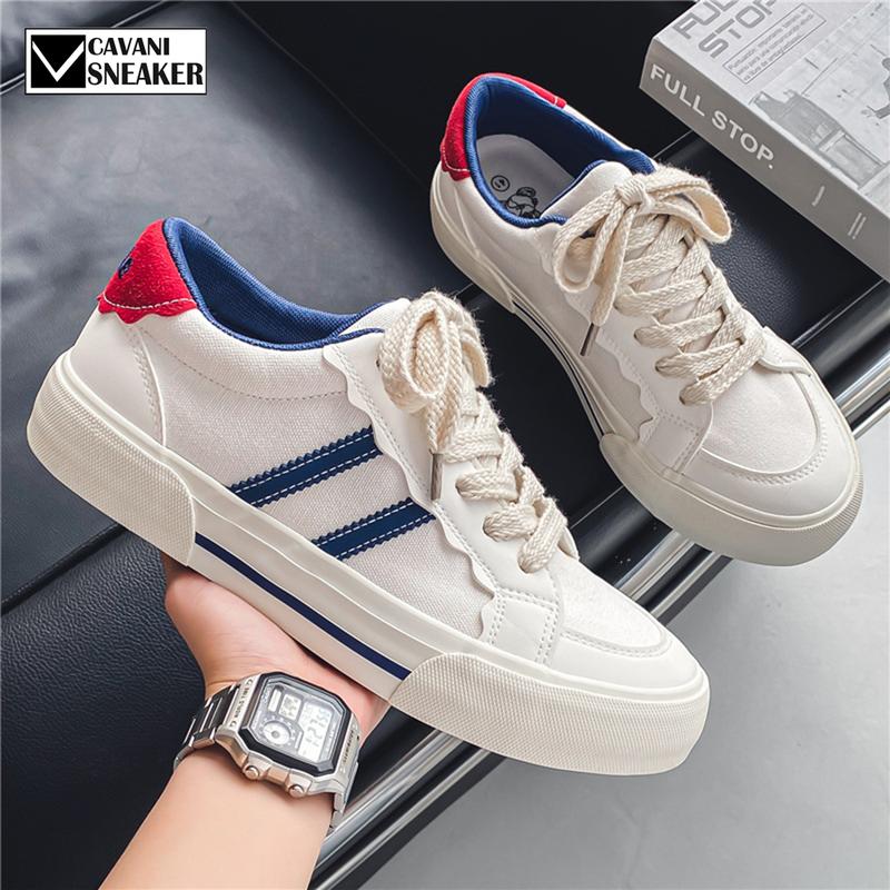 Giày Thể Thao Vải Canvas Cao Cấp Thoáng Khí 2024 - Giày Nam Boy Phố Thời Trang - Sneaker Shoes Đế Bằng
