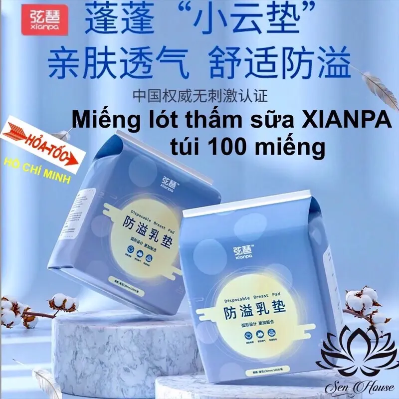 ￼HCM_HỎA TỐC.Miếng lót thấm sữa XIANPA 100 miếng/ gói.Hàng sẵn Nowship 1