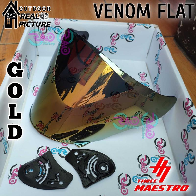 Kaca Helm JITSU JS1 Visor Helmet FLAT venom open jitsu jsone flat tebal nyaman JS ONE iridium byThree Maestro tm2 Motorcycle 6