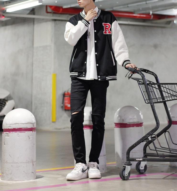 Quần jeans đen rách gối nhiều nam co giãn tốt dáng slimfit skinny phom ôm hà nội hcm Menswear Có Túi Pants 5