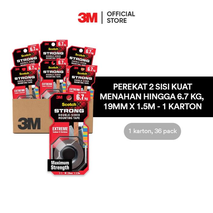 Gambar 3M™ Scotch® Double Sided-Mounting Tape, Menahan hingga 6.7kg, 1 pc, 19mm x 1.5m - 1 Karton dari 3M Indonesia Official Kab. Tangerang Tokopedia
