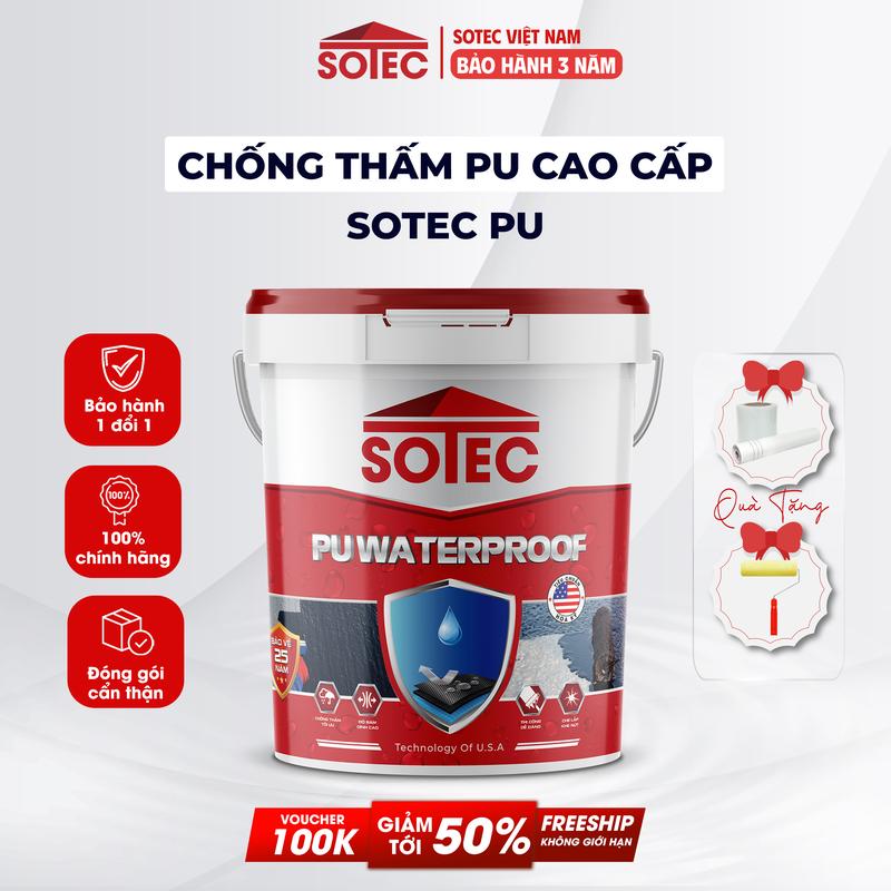 Sơn Chống Thấm Sàn Mái Sân Thượng Tường Đứng SOTEC - PU Chống Thấm Trần Nhà Chống Thấm Trên Mọi Bề Mặt.