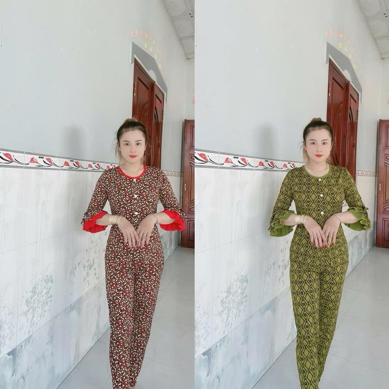 Bộ tay le quần dài ống ôm thun aty tơ 40 70 ký vừa