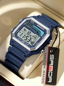 Reloj deportivo digital para hombre, reloj digital de moda con esfera luminosa y función de alarma, resistente al agua con pantalla digital para hombres