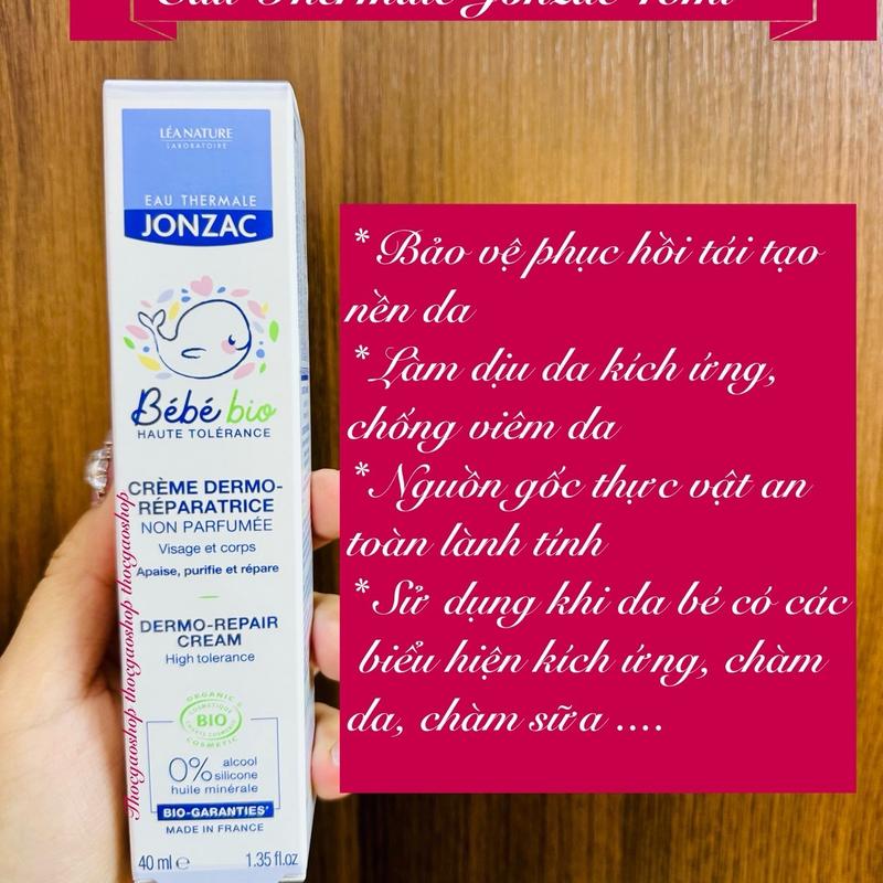 Kem dưỡng ẩm hữu cơ Jonzac Bebe Bio Eau Thermale hỗ trợ phục hồi 40ml cho bé