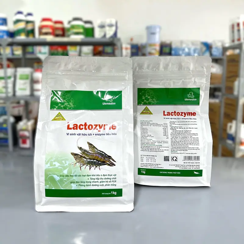 Vemedim Lactozyme, Hỗ Trợ Hệ Tiêu Hóa Và Hấp Thu Dưỡng Chất Cho Tôm, Gói 1kg 0