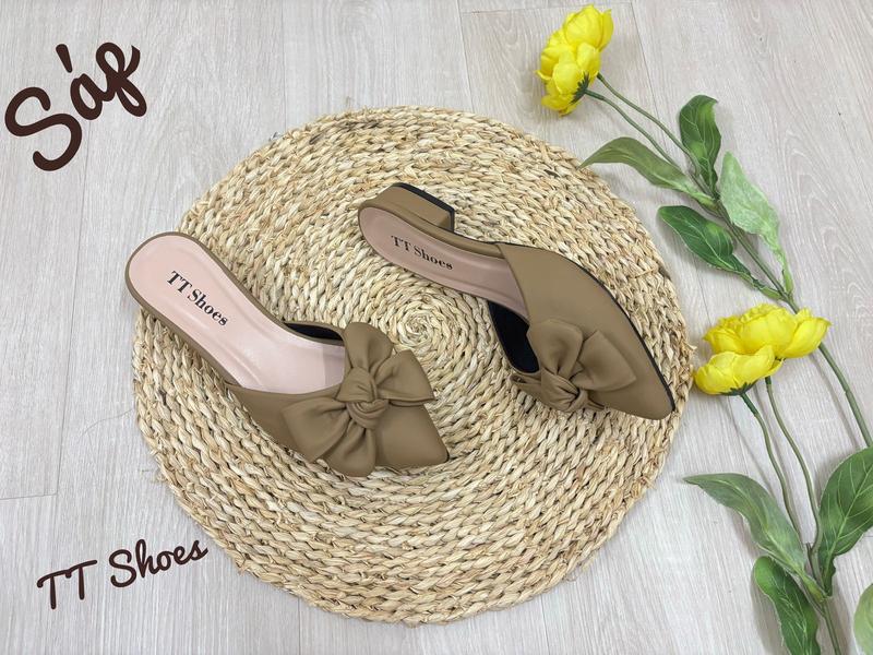 Product Introduction of ( form nhỏ mn tăng 1 size ạ ) Giày sục 2cm nơ phồng da sáp êm chân TT Shoes  2pSapphong 24