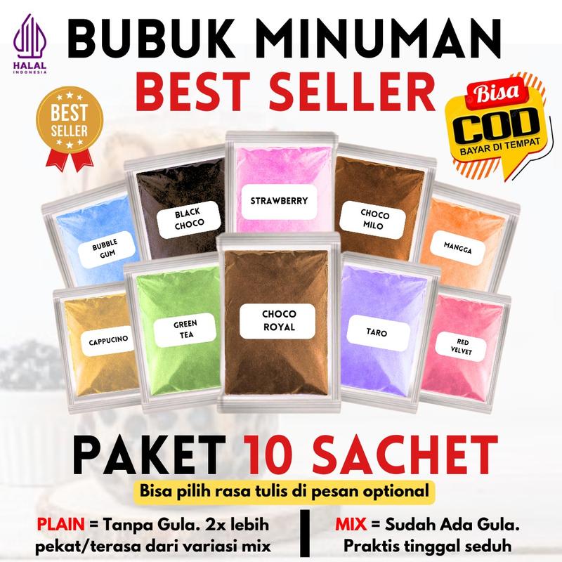 Bubuk Minuman Aneka Rasa 10 Sachet 25gr Serbuk Minuman Boba Kekinian ...