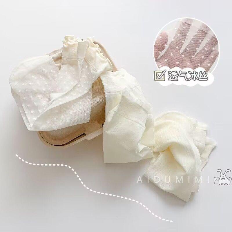Vớ Mùa Hè, Chất Liệu Lụa Lạnh Vớ Ngắn, Siêu Mỏng, Vớ Không Gót, Có Viền Ren, Dành Cho Nữ, Vớ Mù Dính, Phong Cách Lolita Lưới, Thấm Hút Mồ Hôi, Vớ Trơn 1
