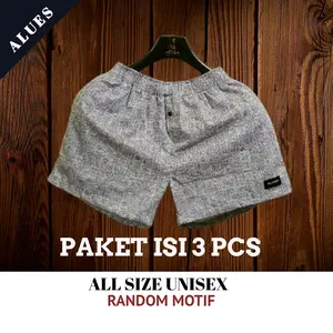Paket Isi 3 Pcs Celana Boxer/Celana Boxer Unisex Katun Pendek Kain