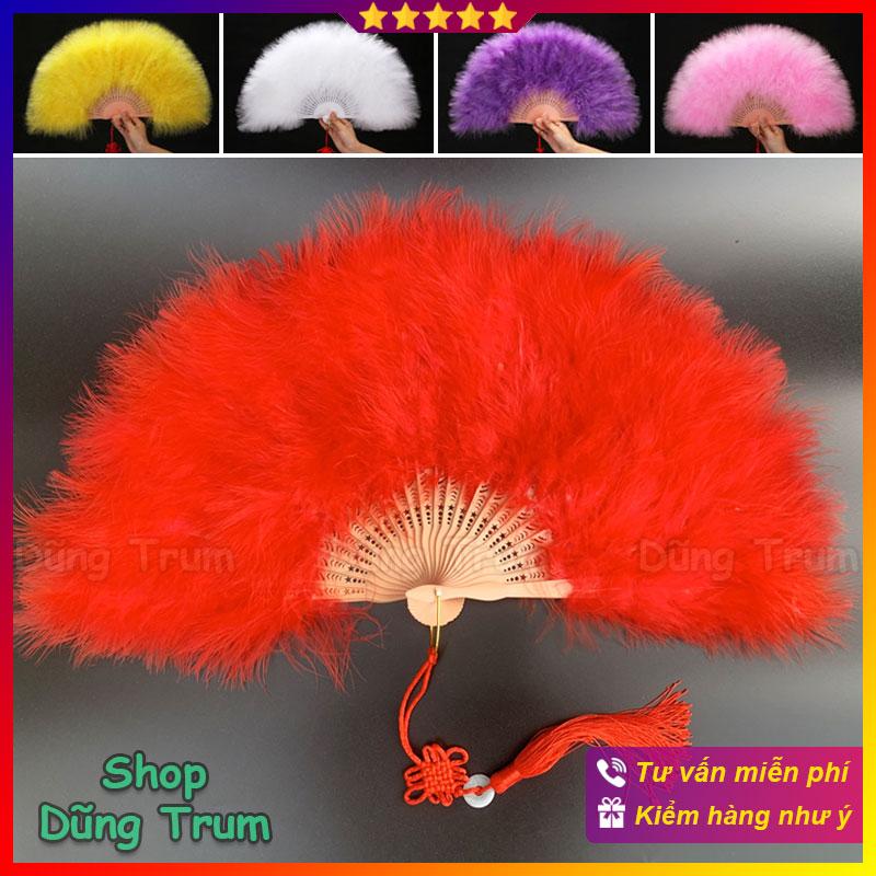 Quạt lông vũ hầu đồng múa văn nghệ chụp ảnh cực đẹp 
