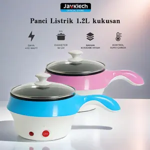 【Javkiech】18B Asrama panci listrik / Panci Listrik Kompor Listrik Mini 1.2L Kompor Listrik Pelapis Anti Lengket Multifungsi