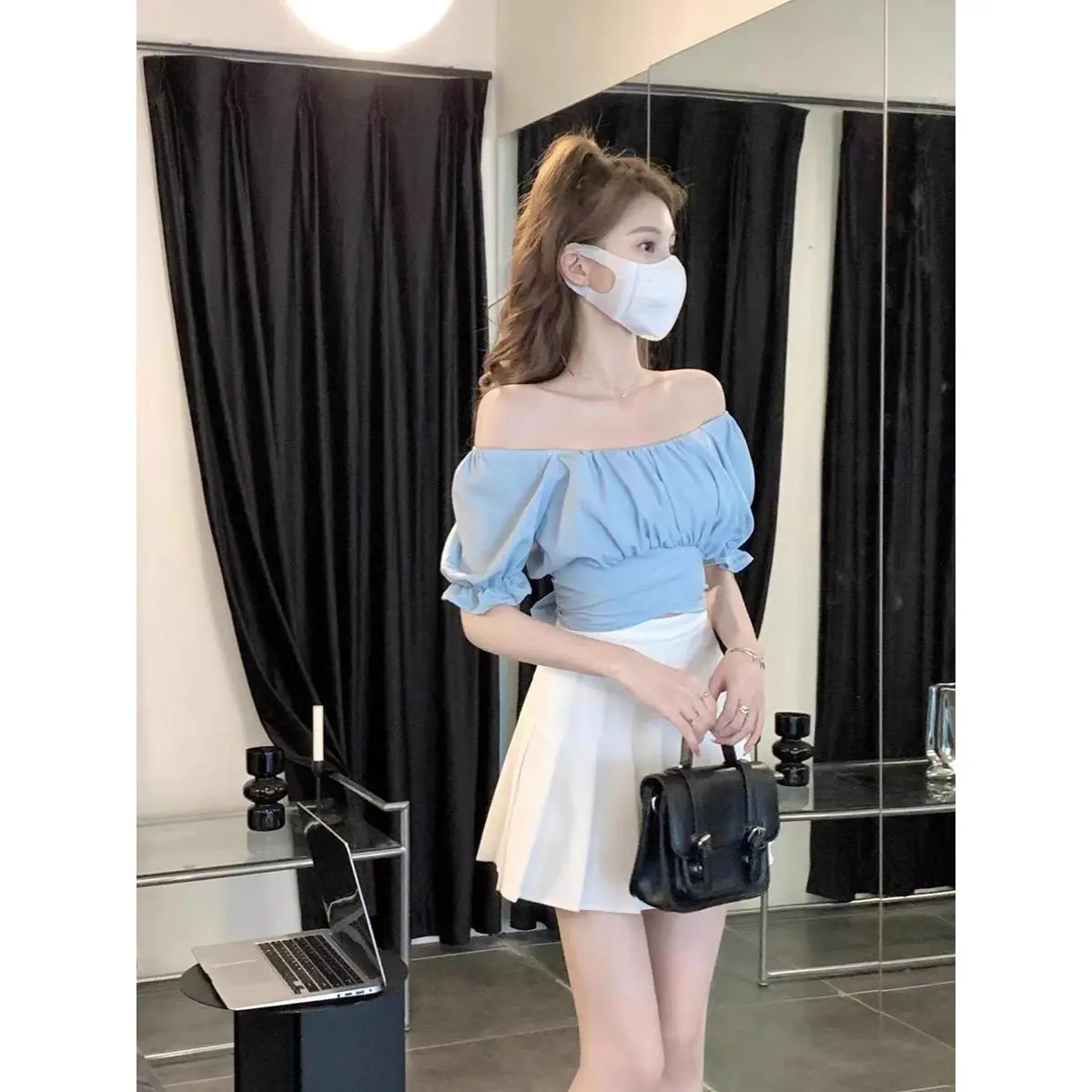 Trang Phục Mùa Hè, Phong Cách Muối, Dễ Thương Và Gợi Cảm, Dành Cho Bé Gái, Phong Cách Người Nổi Tiếng Trên Internet Trưởng Thành, Phong Cách Đường Phố, Bộ Hai Mảnh Áo Và Váy Thắt Nơ, 2022, 2024