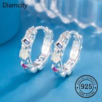 Gambar Diamcity Anting Zircon Pelangi Opal Mewah Ringan yang Modis dan Serbaguna - perak, 14mm dari Diamcity Official Store Kab. Gresik 2 Tokopedia