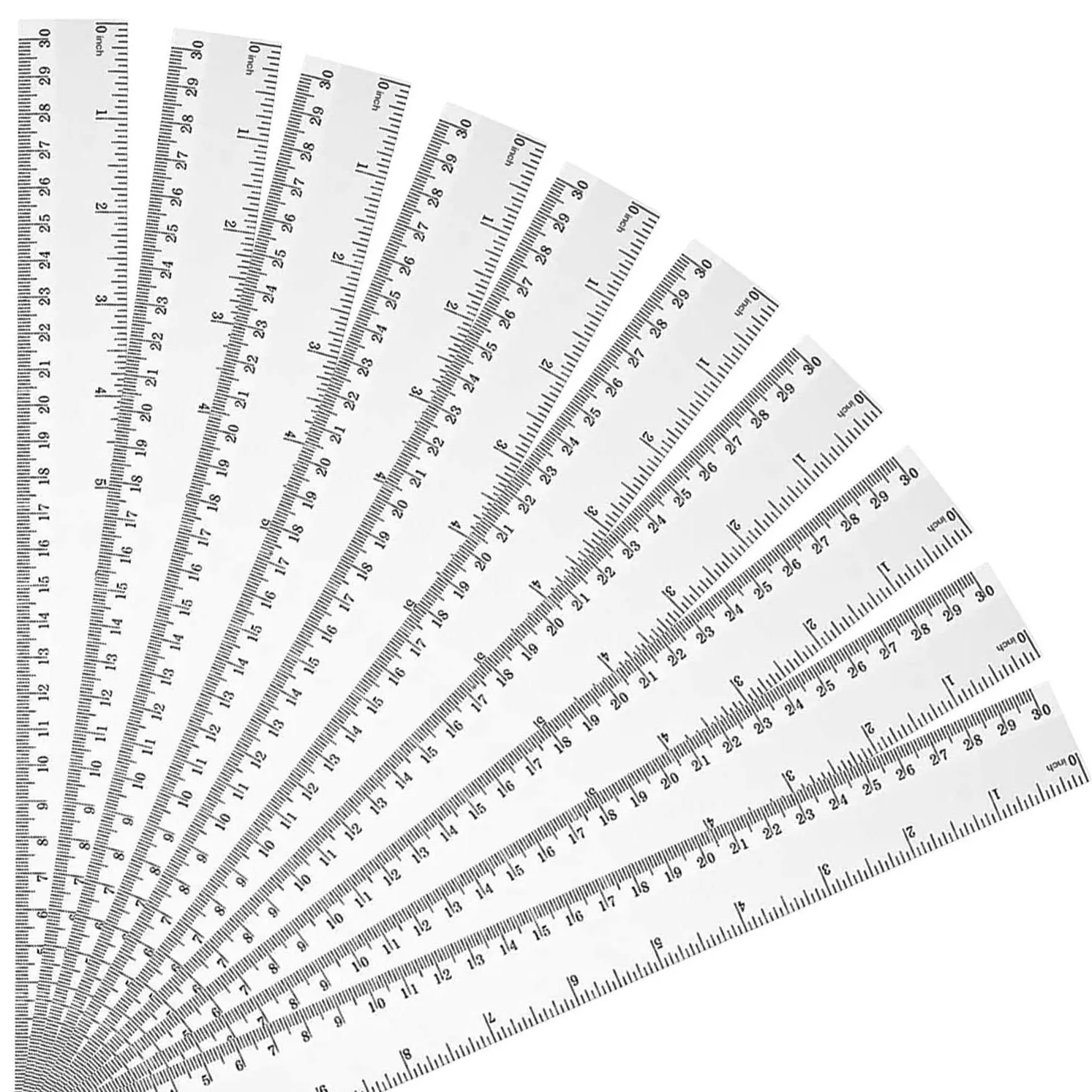 Clear Ruler, 10pcs/set Long Plastic Ruler, Straight Edge Plastic Measuring Tool, Suitable for Student School Office, School Supplies