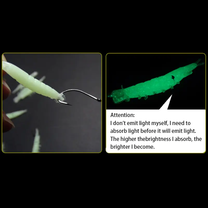Mồi Lure Hành Khách Đường Đua Bionic, Tôm Giả Phát Sáng Trong Bóng Tối, 3cm, Làm Mồi, Tôm Nhỏ Móc Dây